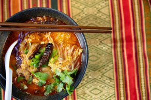 Mee Katee - Egg Red Curry Noodle Soup