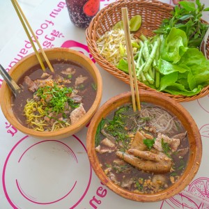 Boat noodle soup wooden bowl Nonsavarng